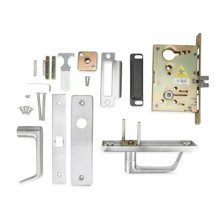 Trans Atlantic Co. Right Hnd Gr. 1 Commercial Hvy Dty Mortise Lock in Satin Chrome-Passage Function w/ Sectional Lever DL-DXML10SSRH-US26D